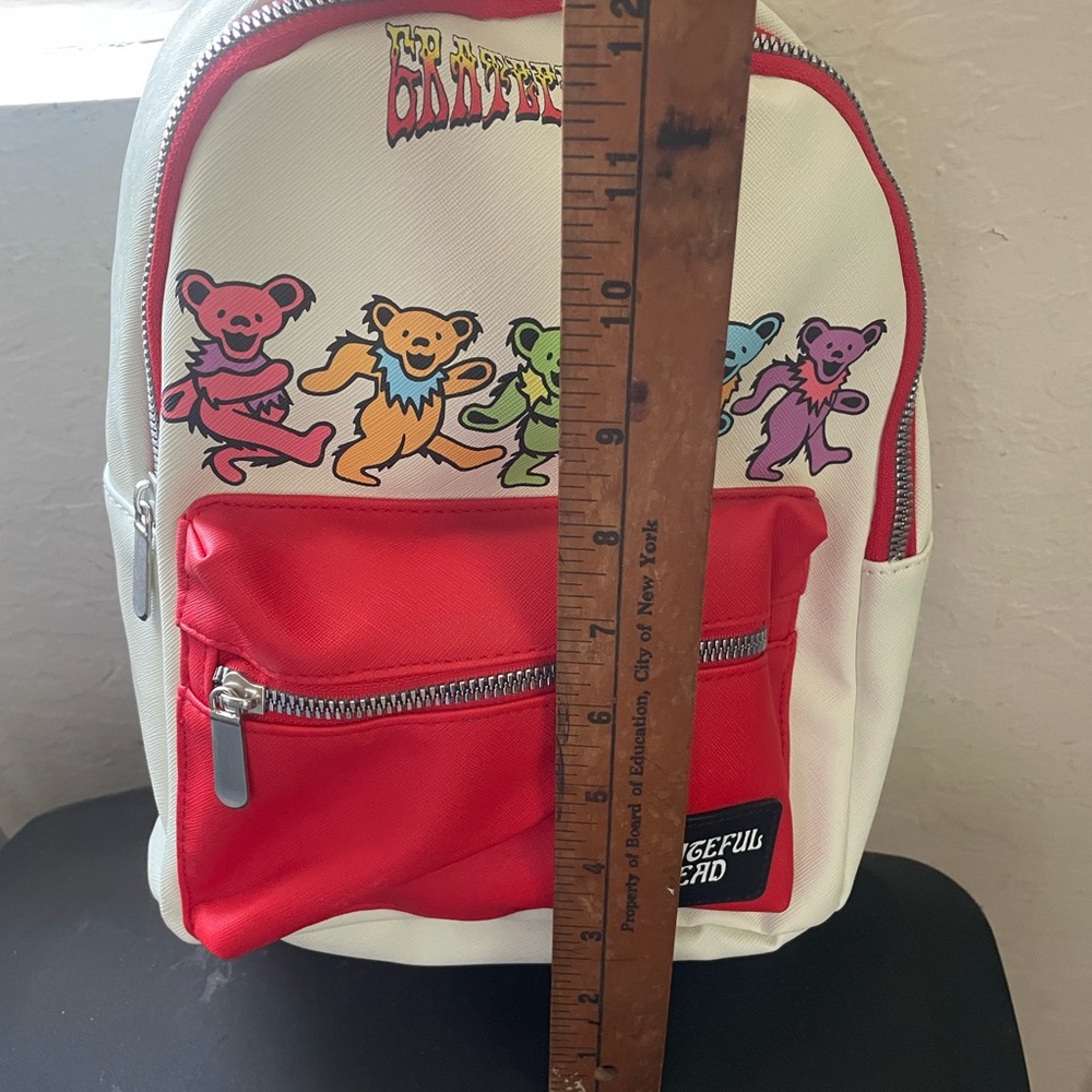 Grateful Dead Red and White Backpack with Dancing Bears.  FIRM
ON PRICE - Picture 5 of 7
